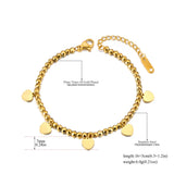 Golden Hematite Stone Beads Chain Bracelet Heart Flower Charm JB23113