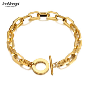 Hiphop/Rock Titanium Stainless Steel Big Thick Charm Bracelet Punk Chain Link