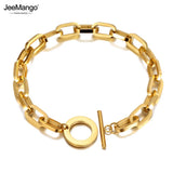 Hiphop/Rock Titanium Stainless Steel Big Thick Charm Bracelet Punk Chain Link