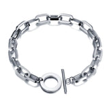 Hiphop/Rock Titanium Stainless Steel Big Thick Charm Bracelet Punk Chain Link