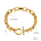 Hiphop/Rock Titanium Stainless Steel Big Thick Charm Bracelet Punk Chain Link