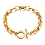 Hiphop/Rock Titanium Stainless Steel Big Thick Charm Bracelet Punk Chain Link