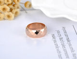 Stainless Steel 8mm Cut Face Wide Ring Wedding Engagement Ring
