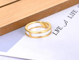 Stainless Steel Ceramic Ring CZ Crystal Wedding Ring JR21034