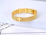 Religious Cross Charm Bracelet Stainless Steel JB21129