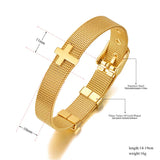 Religious Cross Charm Bracelet Stainless Steel JB21129