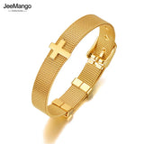 Religious Cross Charm Bracelet Stainless Steel JB21129