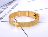 Religious Cross Charm Bracelet Stainless Steel JB21129