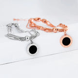 Roman Numerals Titanium Steel Wedding Bracelet JB18089