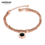 Roman Numerals Titanium Steel Wedding Bracelet JB18089