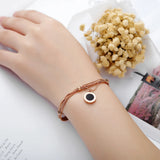 Roman Numerals Titanium Steel Wedding Bracelet JB18089