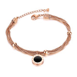 Roman Numerals Titanium Steel Wedding Bracelet JB18089