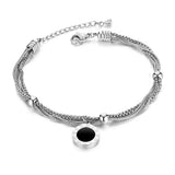 Roman Numerals Titanium Steel Wedding Bracelet JB18089