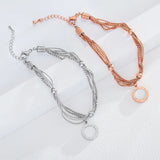 Roman Numerals Titanium Steel Wedding Bracelet JB18089