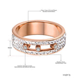 Rose 4 Row Crystal CZ Rings For Women Wedding Stainless Steel