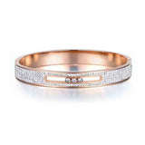 Rose 4 Row Crystal CZ Rings For Women Wedding Stainless Steel