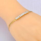 Snake Chain Bracelet Women 18K Plated CZ Crystal Stainless Steel Charm JB23126