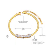 Snake Chain Bracelet Women 18K Plated CZ Crystal Stainless Steel Charm JB23126