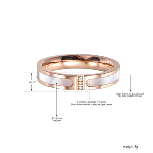 Rose CZ Titanium Steel Shell Wedding Rings For Women Engagement