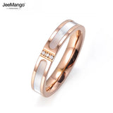 Rose CZ Titanium Steel Shell Wedding Rings For Women Engagement