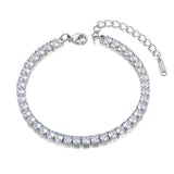 Sparkling CZ Crystal Charm Bracelet Stainless Steel Bohemia Beach Bangle