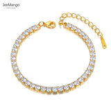 Sparkling CZ Crystal Charm Bracelet Stainless Steel Bohemia Beach Bangle