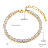 Sparkling CZ Crystal Charm Bracelet Stainless Steel Bohemia Beach Bangle