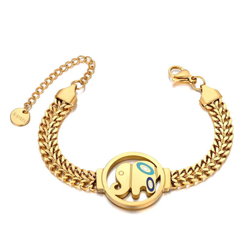 Elephant Chain Bracelet Stainless Steel Waterproof Jewelry JB23078