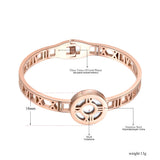 Stainless Steel Roman Numerals Shell Cuff Bangle JB18057