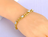 Heart Charm Bracelet Titanium Stainless Steel Chain 18K Plated JB22004