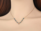 Colorful Crystal Charm Pendant Necklace Rose Choker for Women