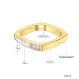 Cubic Zirconia Geometric Shell Ring 18K Plated Bohemia JR21028