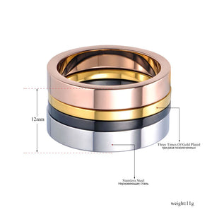 Colorful Rings Jewelry Titanium Stainless Steel Women's Wedding Engagement Ring