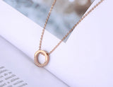 Rose Choker Necklace With Rhinestones Pendant for Women