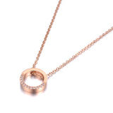 Rose Choker Necklace With Rhinestones Pendant for Women