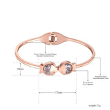Double CZ Crystal Fish Stainless Steel Bangle for Women