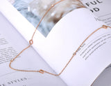 Rose Flower Choker Necklace Stainless Steel CZ Crystal Pendant JN19144
