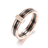 CZ Crystal Silver Engagement Ring Stainless Steel Wedding Ring