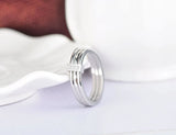 CZ Crystal Silver Engagement Ring Stainless Steel Wedding Ring