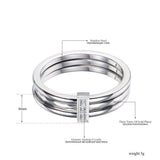 CZ Crystal Silver Engagement Ring Stainless Steel Wedding Ring