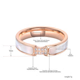 Rose CZ Crystal Titanium Steel Wedding Rings For Women