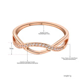 Titanium Stainless Steel CZ Crystal Rose Wedding Ring for Women