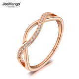 Titanium Stainless Steel CZ Crystal Rose Wedding Ring for Women