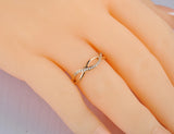 Titanium Stainless Steel CZ Crystal Rose Wedding Ring for Women