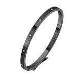 Titanium Stainless Steel Wedding Bangles CZ Crystal Cuff Bracelet
