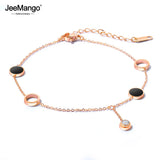 Vintage Stainless Steel Rose Plated Beaded Chain Anklet Foot Jewelry