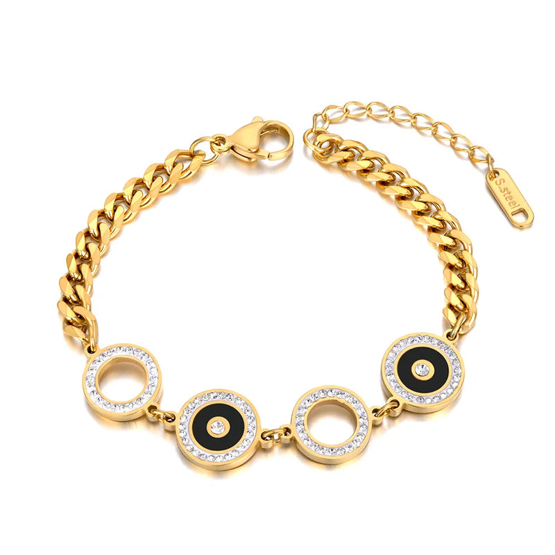 Green Shell Charm Cuban Chain Bracelet For Women