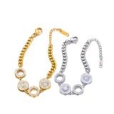 Green Shell Charm Cuban Chain Bracelet For Women