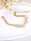 Green Shell Charm Cuban Chain Bracelet For Women