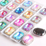 AB Rhinestone Jelly Candy Rectangle Trim for Clothes DIY